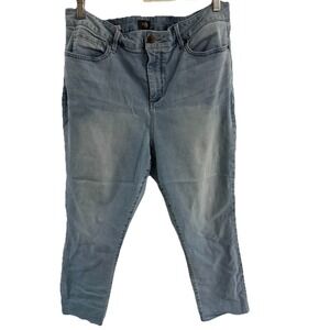 NYDJ LOS ANGELES WOMENS JEANS SIZE 18 SHERI‎ ANKLE RAW HEM LIGHT WASH HIGH RISE